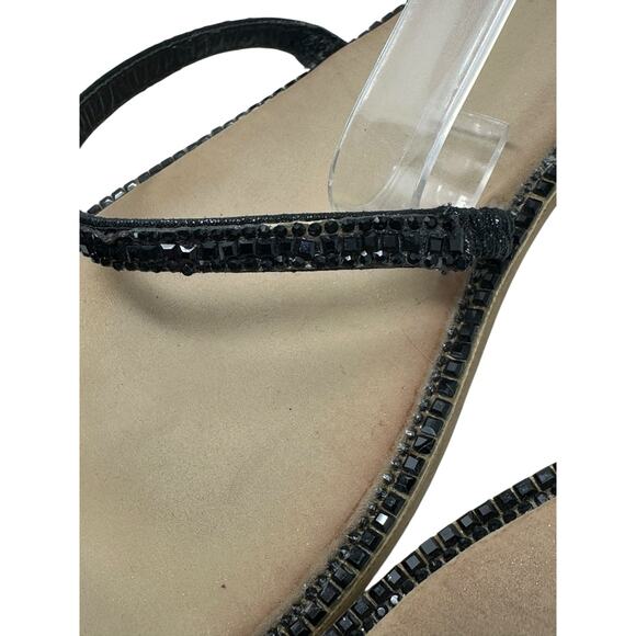 Atalina black rhinestones flat gladiator sandals size 11 - Picture 6 of 15
